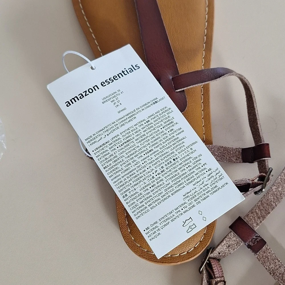 Amazon Essentials Strappy Thong Sandals Casual Brown